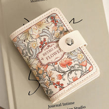 Load image into Gallery viewer, Flower Painting Card Bag Fashionable Retro Large Capacity Compact Portable Bus Card Credit Card Bank Card Holder Wallet for Women
