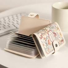 Load image into Gallery viewer, Flower Painting Card Bag Fashionable Retro Large Capacity Compact Portable Bus Card Credit Card Bank Card Holder Wallet for Women
