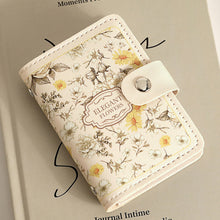 Load image into Gallery viewer, Flower Painting Card Bag Fashionable Retro Large Capacity Compact Portable Bus Card Credit Card Bank Card Holder Wallet for Women
