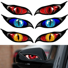 Load image into Gallery viewer, 2PCS 3D Stereo Motorcycle Reflective Cat's Eyes Sticker Rearview Mirror Decal for Motorbike Auto Decoration Stickers
