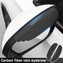 Load image into Gallery viewer, 2Pcs Carbon Fibre Car Rear View Mirror Rain Cover Sun Visor Eyebrow Side View Mirror Rain Guard Auto Protection
