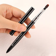 Load image into Gallery viewer, Nail Art Liner French Stripe Brush Soft Nail Art Metal Penholder Gel Brushes Painting Drawing Manicure Pen Tools
