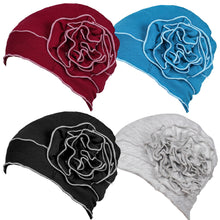 Load image into Gallery viewer, Flower Hat Elegant and Charming Ladies' Large Flower Headscarf Hat Elastic Chemotherapy Hat
