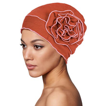 Load image into Gallery viewer, Flower Hat Elegant and Charming Ladies' Large Flower Headscarf Hat Elastic Chemotherapy Hat
