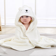 Load image into Gallery viewer, Toddler Bathrobe Infant Bath Towel Boy Girl Blankets Swaddle With Hood Cartoon Coral Fleece Towel Blanket Newborn Kids Bedding
