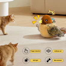 Load image into Gallery viewer, Interactive Cat Toys Flying Bird Cat Toy Flapping Wings Sparrow Toys Vivid Chirping Simulation Bird Interactive Cat Toy
