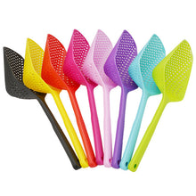 Load image into Gallery viewer, 1Pcs Scoop Colander Kitchen Strainer Scoop Food Drain Shovel Nylon Slotted Skimmer with Handle for Kitchen Cooking Baking Drain
