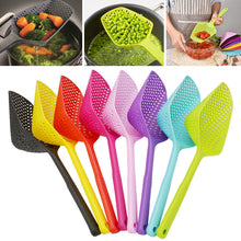 Load image into Gallery viewer, 1Pcs Scoop Colander Kitchen Strainer Scoop Food Drain Shovel Nylon Slotted Skimmer with Handle for Kitchen Cooking Baking Drain
