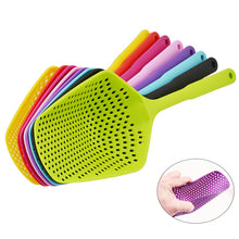 Load image into Gallery viewer, 1Pcs Scoop Colander Kitchen Strainer Scoop Food Drain Shovel Nylon Slotted Skimmer with Handle for Kitchen Cooking Baking Drain
