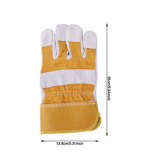 Load image into Gallery viewer, 1Pair Safety Work Gloves Builder Leather Gloves Gardening Gloves Light-Duty Mechanic Welding Gloves Cowhide Leather for Men Women
