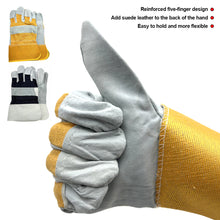 Load image into Gallery viewer, 1Pair Safety Work Gloves Builder Leather Gloves Gardening Gloves Light-Duty Mechanic Welding Gloves Cowhide Leather for Men Women
