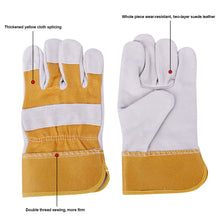 Load image into Gallery viewer, 1Pair Safety Work Gloves Builder Leather Gloves Gardening Gloves Light-Duty Mechanic Welding Gloves Cowhide Leather for Men Women
