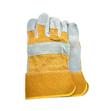 Load image into Gallery viewer, 1Pair Safety Work Gloves Builder Leather Gloves Gardening Gloves Light-Duty Mechanic Welding Gloves Cowhide Leather for Men Women
