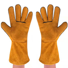 Load image into Gallery viewer, 33cm Thickened Double Layer Welding Glove Cowhide Leather Hand Glove Working Glove Red Cow Skin Leather Hand Glove For General Work
