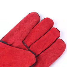 Load image into Gallery viewer, 33cm Thickened Double Layer Welding Glove Cowhide Leather Hand Glove Working Glove Red Cow Skin Leather Hand Glove For General Work
