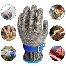 Load image into Gallery viewer, 1Pc 316 Stainless Steel Wire Metal Mesh Gloves Gardening Butcher Safety Work Glove Kitchen Full Finger Cut Resistant Gloves
