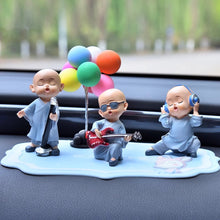 Load image into Gallery viewer, Car Ornaments Buddhist Small Monk Auto Dashboard Turning Racing Model Deco Car individuality Center Console Decoration
