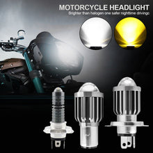 Load image into Gallery viewer, Universal 9V-80V 2000LM Dual Color Headlight Bulbs BA20D H4 H4Mini LED Motorcycle Hight BA20D Scooter Motobike Head Lamp
