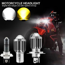 Load image into Gallery viewer, Universal 9V-80V 2000LM Dual Color Headlight Bulbs BA20D H4 H4Mini LED Motorcycle Hight BA20D Scooter Motobike Head Lamp
