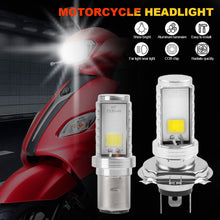 Load image into Gallery viewer, Motorcycle LED Headlight H4 H6 BA20D COB Headlight Led Motorcycle Scooter Light Super Bright Light lamp Moto DRL Lights

