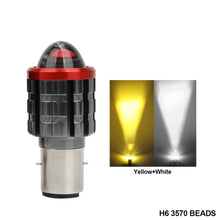Load image into Gallery viewer, H6 BA20D Motorcycle LED Headlight 3570 Chips High Low Beam Scooter Motorbike H4 HS1 Headlamp Yellow White Fog Lights
