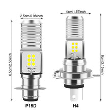 Load image into Gallery viewer, P15D H4 LED Motorcycle Headlight Moto Bulbs For MotorBike Scooter ATV HeadLamp 9V-85V 6000K LED Lamp Motorcycle DRL Lights
