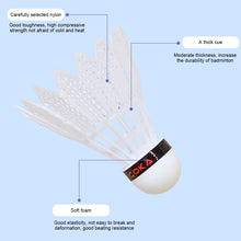 Load image into Gallery viewer, 3/6/12PCS Nylon Badminton Foam Ball Head Wear-Resistant Durable Windproof Badminton Competition Training Supplies
