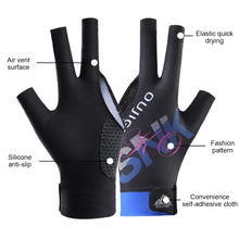 Load image into Gallery viewer, 1PC Professional Three-Finger Printed Billiard Gloves With Non-Slip Mat Self-Adhesive Cloth Fixed Breathable Snooker Match Training Gloves
