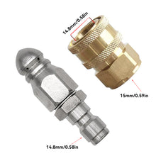 Load image into Gallery viewer, 2Pcs 3/8'' or 1/4" Pressure Washer Adapter Kit 14mm 12mm 11.8mm Female Male Swivel to Quick Connect Release Set Nozzles
