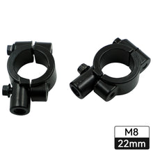 Load image into Gallery viewer, 2Pcs Motorcycle Mirror Mount Clamp M10 M8 Rear View Mirror Holder with Hole Size 22mm 25mm Accessories
