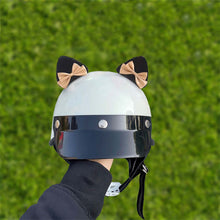 Load image into Gallery viewer, 2Pcs Car Soft Plush Motorcycle Helmet Decoration Little Cats Ears with Bow For Electric Bike Motocross Full Face Off Road Helmet Sticker
