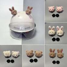 Load image into Gallery viewer, 2Pcs Motorcycle Helmet Decoration Bear Rabbit Doll Sticker Helmet Decor for Motorbike Bicycle Headwear Accessories
