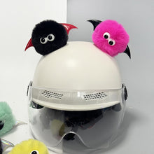 Load image into Gallery viewer, 1pc Car Motorcycle Helmet Decoration Soft Plush Ball with Big Eyes and Swings For Motocross Full Face Off Road Helmet Sticker
