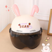 Load image into Gallery viewer, 2Pcs Motorcycle Helmet Long Rabbit's Ears Motocross Electric Bike Helmet and Car Steering Wheel Decroation Accessories
