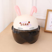 Load image into Gallery viewer, 2Pcs Motorcycle Helmet Long Rabbit's Ears Motocross Electric Bike Helmet and Car Steering Wheel Decroation Accessories
