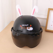 Load image into Gallery viewer, 2Pcs Motorcycle Helmet Long Rabbit's Ears Motocross Electric Bike Helmet and Car Steering Wheel Decroation Accessories
