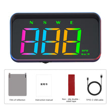 Load image into Gallery viewer, Car Colorful Digital GPS HUD Head Display Speedometer Speed Meter for Truck Plug and Play Auto Part Accessories with KMH or MPH Display
