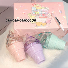 Load image into Gallery viewer, 3 Colors Moisturizing Hydrating Solid Lip Gloss Long-lasting Non-sticky Anti-cracking Ice Cream Shape Lipstick Lip Care
