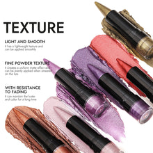 Load image into Gallery viewer, 6 Colors Pointy Shiny Lipstick Facial Multi-purpose Non-sticky Long-lasting Matte Pearl Lipstick Lip Liner Eyeshadow Eyeliner
