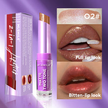 Load image into Gallery viewer, 8 Colors Two-tone Lipstick Pearlescent Matte Moisturizing Non-sticky Long-lasting Lipstick Gradient Lip Makeup Cosmetics for Women
