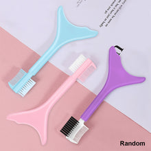 Load image into Gallery viewer, Double-headed Multifunctional Silicone Eye Makeup Aid Mascara Brush Eyeliner Eyeshadow Lipstick Baffle Washable Portable Beauty Tool
