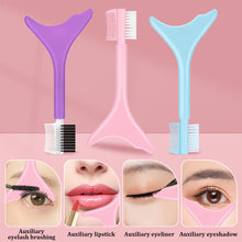 Load image into Gallery viewer, Double-headed Multifunctional Silicone Eye Makeup Aid Mascara Brush Eyeliner Eyeshadow Lipstick Baffle Washable Portable Beauty Tool
