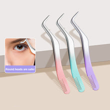 Load image into Gallery viewer, Stainless Steel Gradient False Eyelash Tweezer Portable Convenient False Eyelash Auxiliary Tweezers Beauty Makeup Tool
