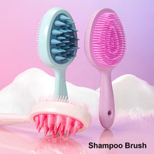 Load image into Gallery viewer, Double-sided Double-tooth Handle Shampoo Brush Scalp Massage Clean Shampoo Comb Portable Wet Dry Dual-use Shampoo Brush
