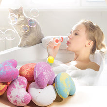 Load image into Gallery viewer, Love Shaped Bath Salt Ball Essential Oil Bath Bubble Ball Moisturizing Nourishing Skin Care Fragrant Body Cleansing Shower Ball
