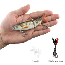 Load image into Gallery viewer, 1PC 13CM/42G Electronic Lure Bait USB Charging Propeller Automatic Swimming Double Hook Bait Fishing Accessories
