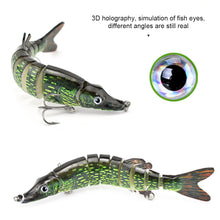 Load image into Gallery viewer, 1PC 12.5CM/17G Nine Section Lure Bait Flexible Swimming Posture Simulation Esox Reicherti Fake Bait
