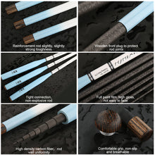 Load image into Gallery viewer, 38CM Ultra Short Portable Shrinkable Carbon Hand Rod 5H Strong Waist Strength Micro-Substance Children's Stream Rod
