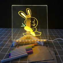 Load image into Gallery viewer, Erasable Transparent Luminous Acrylic Notepad Home Tips Message Board with Brackets Stall Small Blackboard Whiteboard Writing Board
