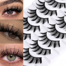 Load image into Gallery viewer, 10 Pair Set Thick False Eyelash Beautiful Eyelash Long Black Terrier Thick Eyelash Extend Ion Performance Decoration Eyelashes
